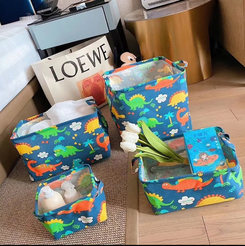 Desk Storage Basket High-Quality Fabric Cute Cosmetics Underwear Socks Miscellaneous Foldable Organizing Bag