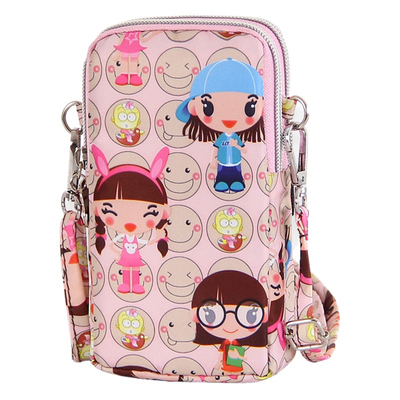 Bolso para teléfono móvil con diseño de muñeca de dibujos animados, bolso de hombro, bolso cruzado, monedero, billetera vertical, bolso de muñeca, bolso de brazo, bolso con cremallera para mujer, bolso lindo y divertido.