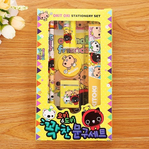 Lindo estudiante Premio papelería traje de dibujos animados regalo 7-piece set creativo kindergarten niños traje de papelería al por mayor