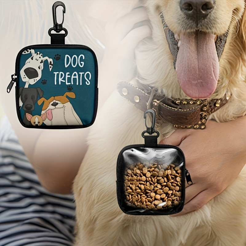Cross-Border Popular Portable Cartoon-Printed Zipper Bag, Pet Training and Outing Supplies, Pet Snack Bag for Dog Walking