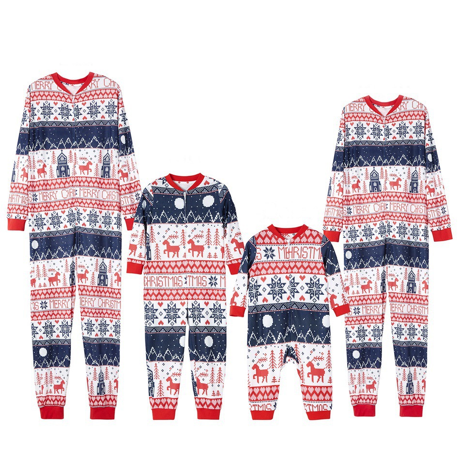 Christmas parent-child printed jumpsuit nihaostyles wholesale clothes NSXPF87603