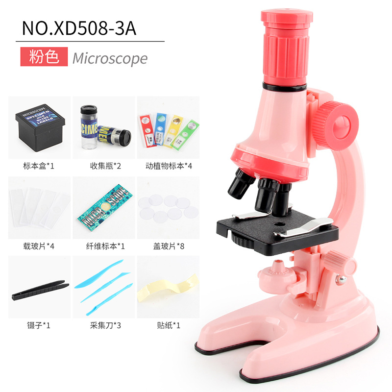 Microscopio Rosa XD508-3A caja de color inglés 260g