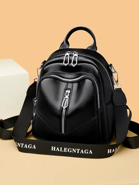 2026 Women's New Style Genuine Leather Simple Casual Backpack Single Shoulder Compact Commuter School Bag Travel Bag