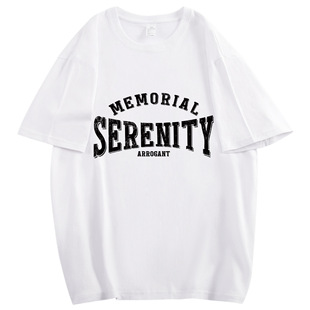 Summer men's new casual letter short-sleeved T-shirt loose plus size couple's top fashion brand printed drop-shoulder T-shirt