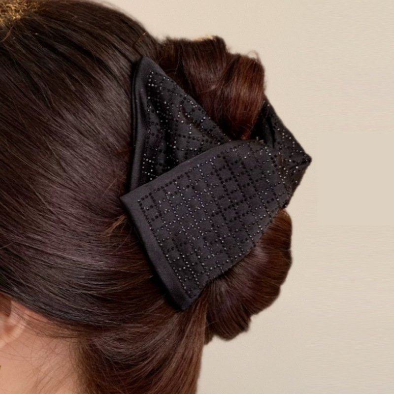 Черная заколка-крабик, 13см