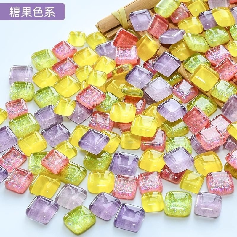200克diy多元闪粉马赛克集合水晶自由石玻璃儿童手工材料颗粒|undefined