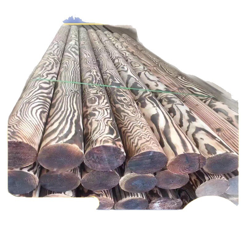 Ancient Building Anti-Corrosion Wood Round Wood Columns Semi-Circular Oval Wood Columns Anti-Corrosion Carbonized Wood Columns Solid Wood Sticks Round Wood Sticks