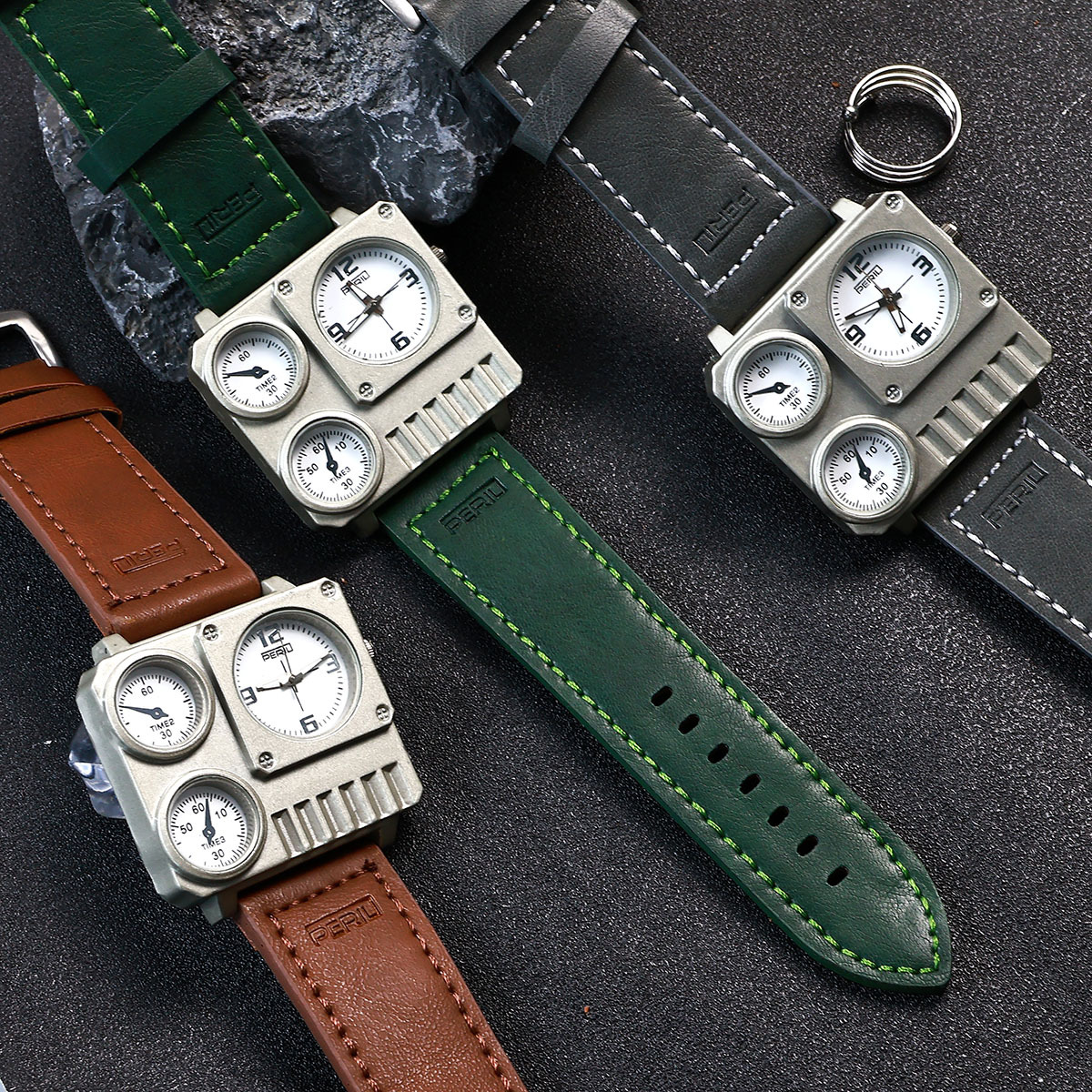 Men's retro high quality square fashionable trend belt