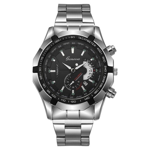 Cross-border popular new Wokai men's watch stylish men's steel band large dial watch casual business wrist watch