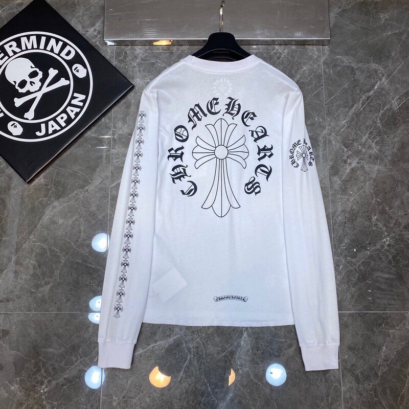 クロスボーダーのトレンディなブランド Chrome Heart 長袖 T シャツ ピュアコットン メンズ レディース ルーズスポット卸売|undefined