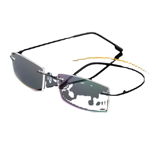 Super elastic titanium ultra-light rimless glasses frame myopia glasses frame wholesale foldable temples 858