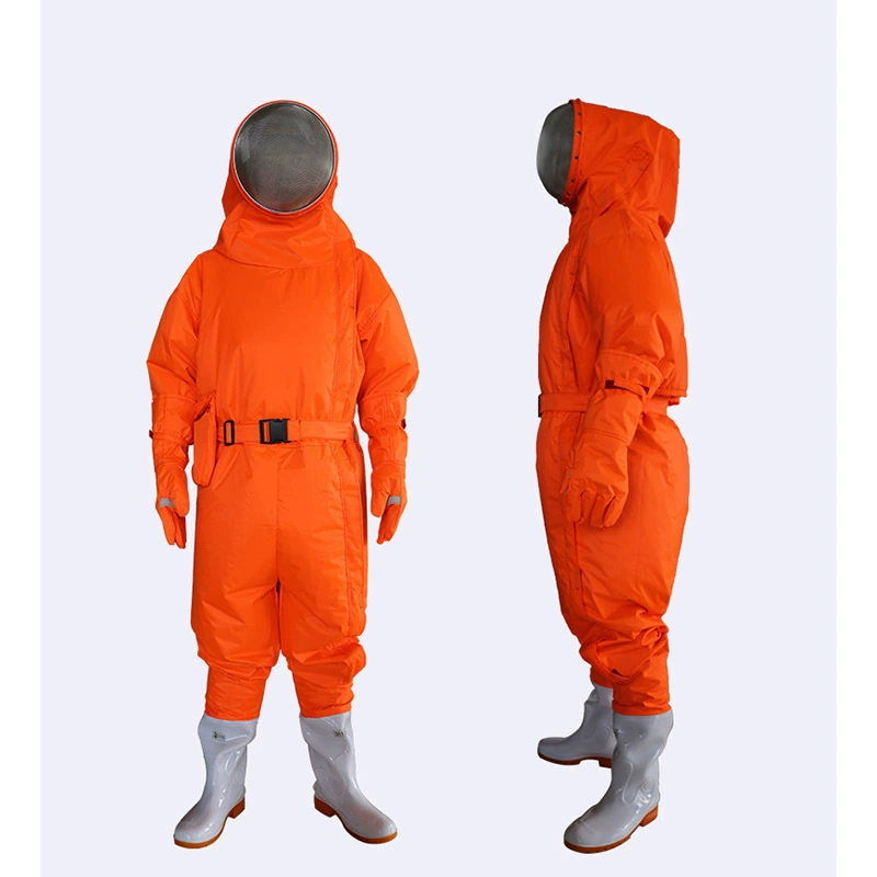 Цельный противопожарный костюм для защиты от пчел с большим окном, защитный костюм для ловли пчел с вентилятором, полностью закрытый костюм для пчеловодства