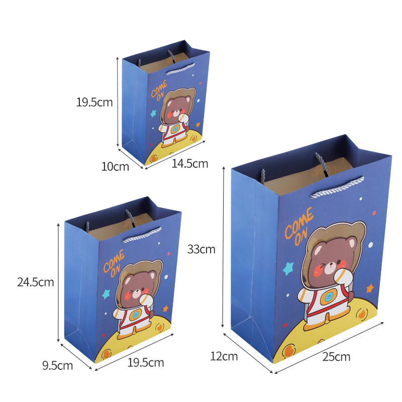 Día de los niños lindo ventana transparente regalo para kindergarten niños regalo de cumpleaños pequeña bolsa de regalo bolsa de papel portátil