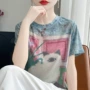 印花夏季女式宽松t恤