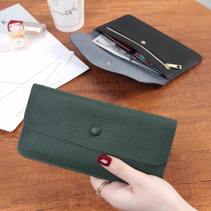 Genuine leather long wallet for women, versatile soft leather wallet, ultra-thin wallet with card holder, integrated clutch bag, Korean style, simple design Genuine leather long wallet for women, versatile soft leather wallet, ultra-thin wallet with card holder, integrated clutch bag, Korean style, simple design
