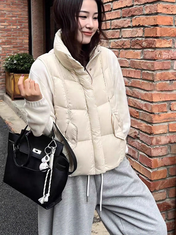 羽绒马甲设计感背心2025新款女羽绒外穿马甲轻薄修身羽绒服	冬季|undefined