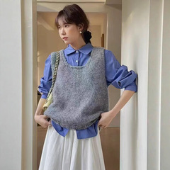 韩版设计感纯色百搭针织衫背心毛衣女2025早秋新款时尚外搭马甲潮