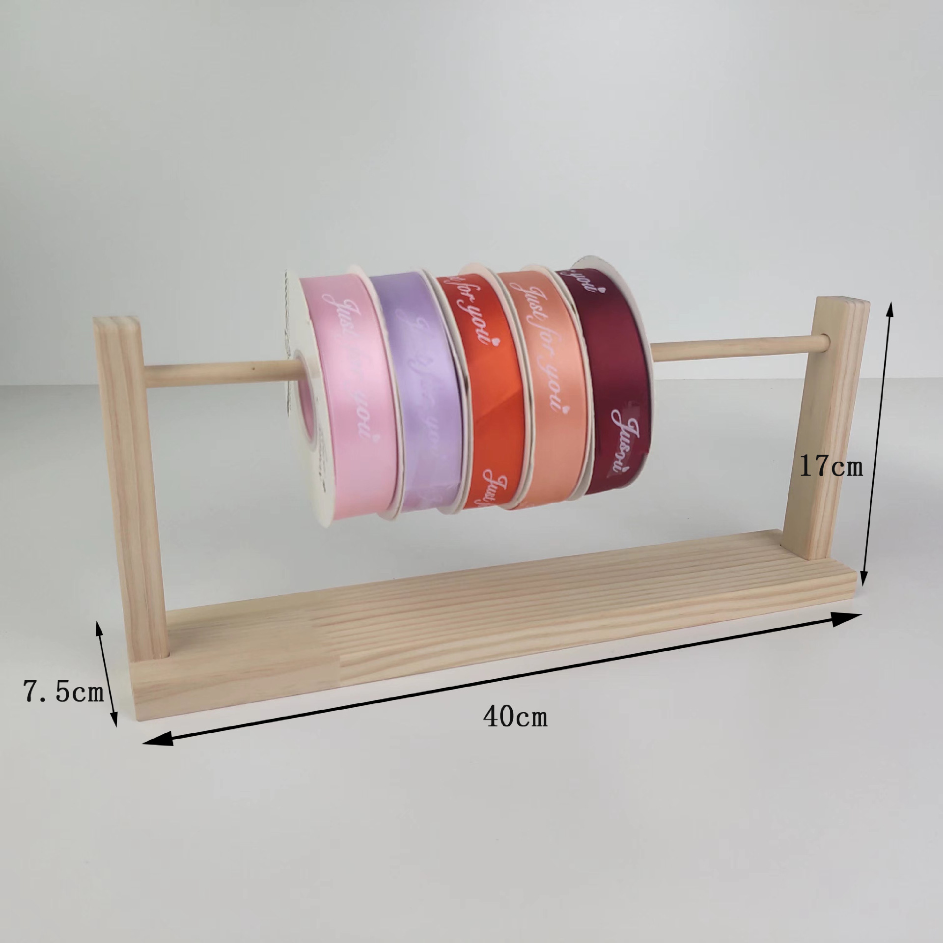 Estante de exhibición de almacenamiento de cinta de madera nueva lana tejida de madera maciza estante de almacenamiento tienda de flores tienda de pasteles estante de cinta en stock