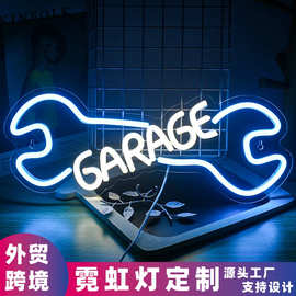 跨境led霓虹灯维修厂GARAGE扳手发动机亚克力霓虹灯节日氛围灯