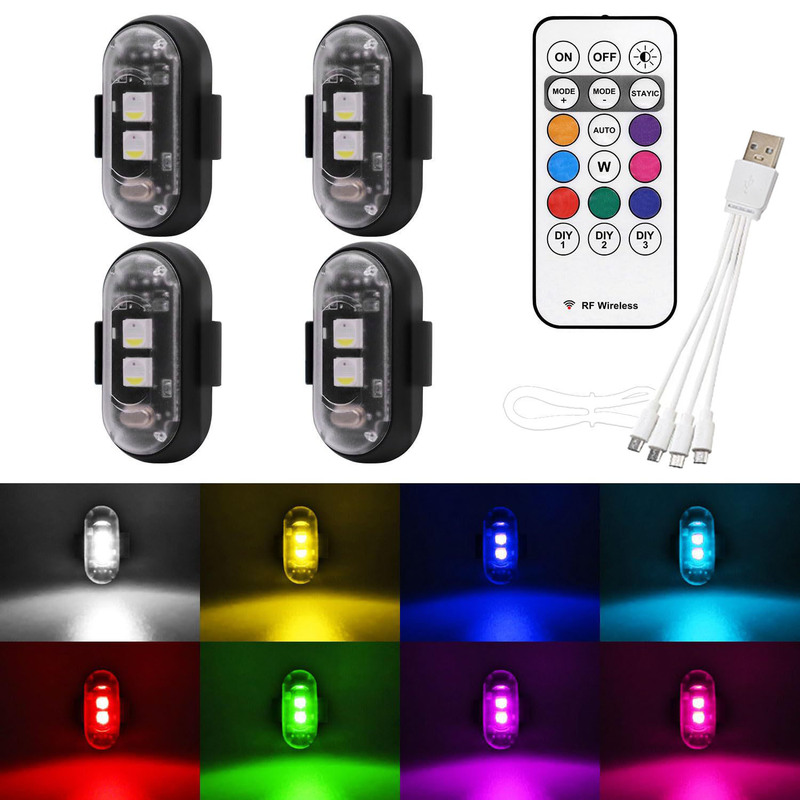 Cross-border wireless remote control aircraft lights UAV pilot lights motorcycle car universal eight-color flash warning lights