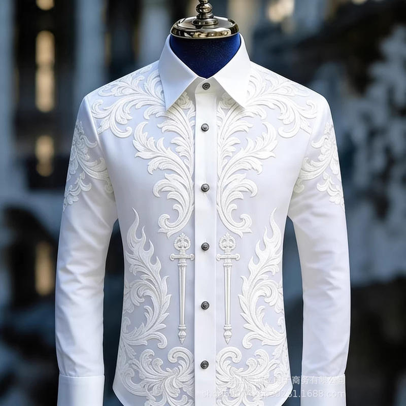 New Men's Rose Pattern 3D Printed Shirt, High Quality, Casual Long-Sleeved Shirt New Men's Rose Pattern 3D Printed Shirt, High Quality, Casual Long-Sleeved Shirt