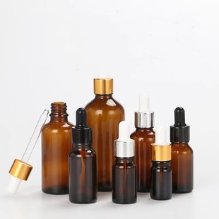 10ml brown light-proof dropper essential oil is packaged in glass bottles, portable out 50ml essence is packaged in bottles by pressing