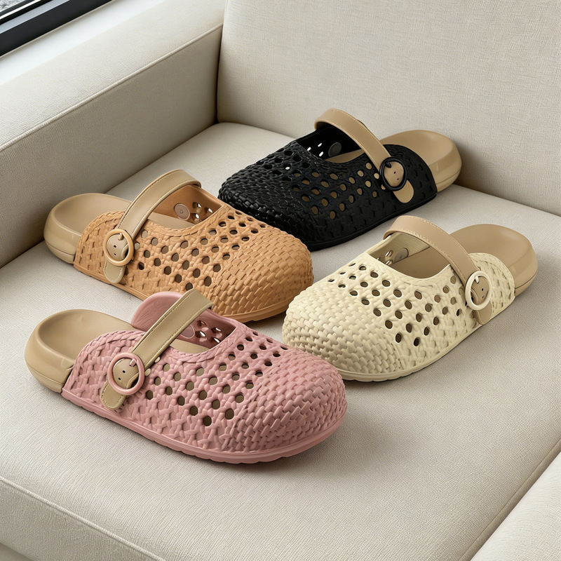 New Style Women's Home Clogs with Soft Soles, Thickened, Comfortable, Wear-Resistant, Breathable, Suitable for Dormitory and Commuting, Dual-Use Slippers New Style Women's Home Clogs with Soft Soles, Thickened, Comfortable, Wear-Resistant, Breathable, Suitable for Dormitory and Commuting, Dual-Use Slippers