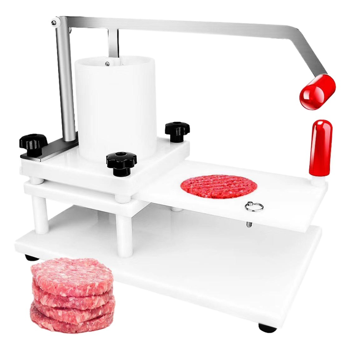 Máquina formadora de hamburguesas manual de plástico, molde PE para carne, fácil de usar, modelo popular de exportación Amazon