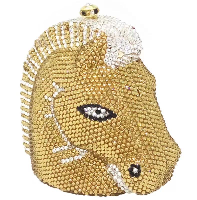 Bolsa de cena de diamantes hecha a mano transfronteriza, bolsa de mano de diamantes, fábrica de sirena Daiwei, orden de bolsa de embrague
