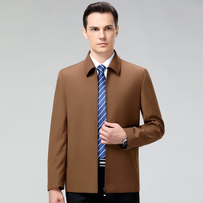 Brand High-End Men's Jackets, Middle-Aged and Elderly Executive Clothing, Middle-Aged Dad's Outfit, Spring and Autumn Style, Zippered Jacket for Elderly Fathers Brand High-End Men's Jackets, Middle-Aged and Elderly Executive Clothing, Middle-Aged Dad's Outfit, Spring and Autumn Style, Zippered Jacket for Elderly Fathers