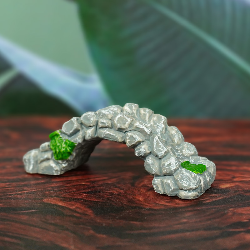 Jiangnan pequeño puente micro paisaje decoración arco puente pequeño modelo creativo arte decoración resina acuario paisaje Decoración