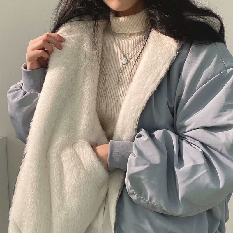 Warm winter down jacket, hoody