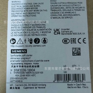 3Rw3036-1Bb04 Siemens Soft Starter 3Rw3037-1Bb04 New Original Spot Negotiation