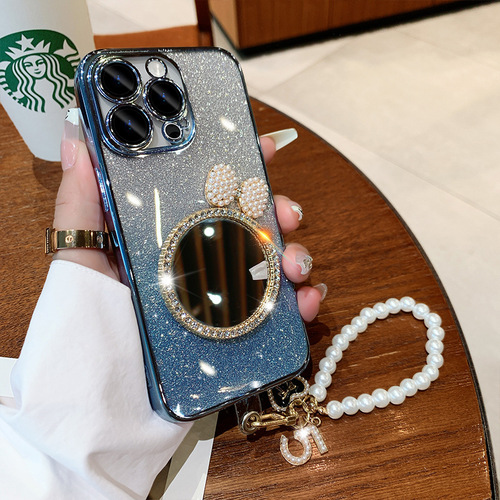 Suitable for Apple 15 glitter mobile phone case, new iPhone13 protective cover, Internet celebrity mirror 14Promax high-end