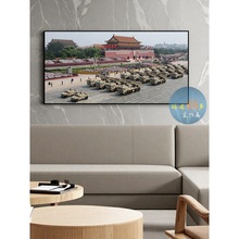 军事主题天安门天坛风景装饰画军人仪仗队导弹客厅办公室挂画海报