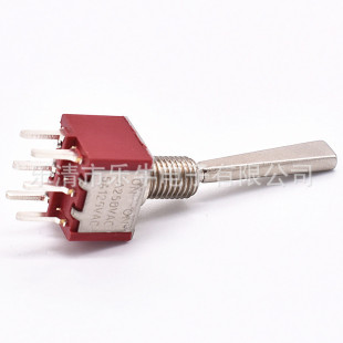 6mm Toggle Switch, Extended Handle Rocker Switch, Toggle Switch, 6-Pin 3-Position 3P3T Toggle Switch