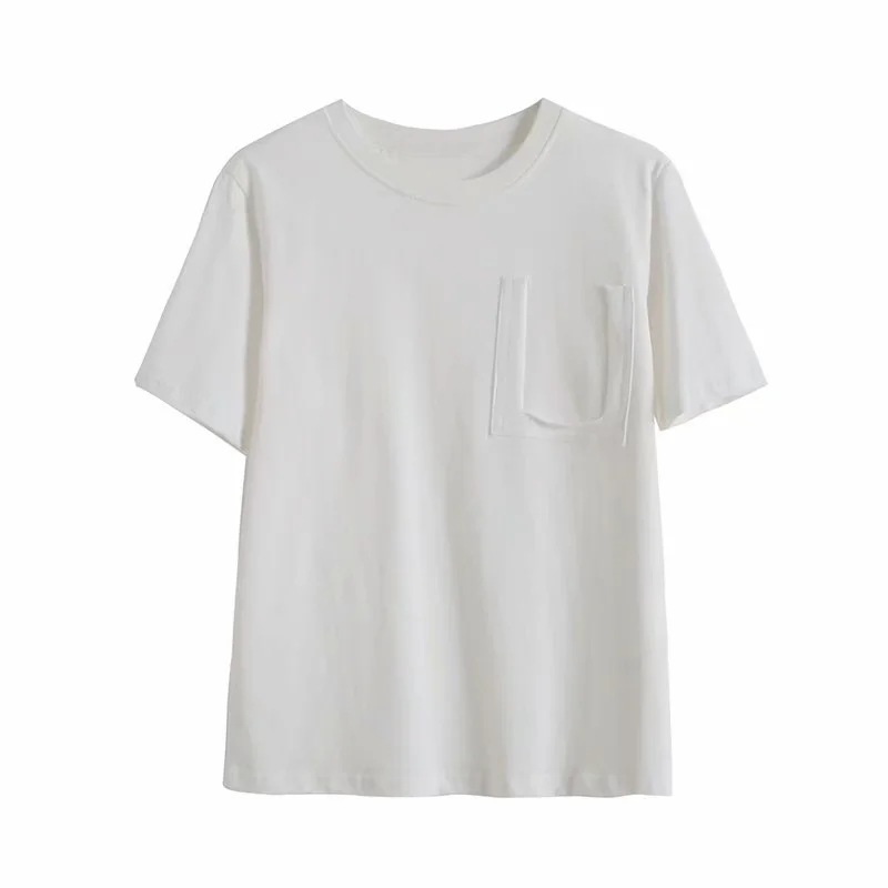 camiseta holgada con costuras falsas en los bolsillos NSAC49706