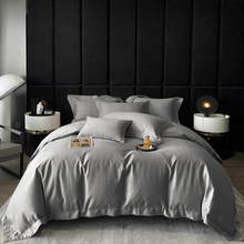 高端极简180支新疆长绒棉金丝线色织提花四件套全棉简约轻奢床品