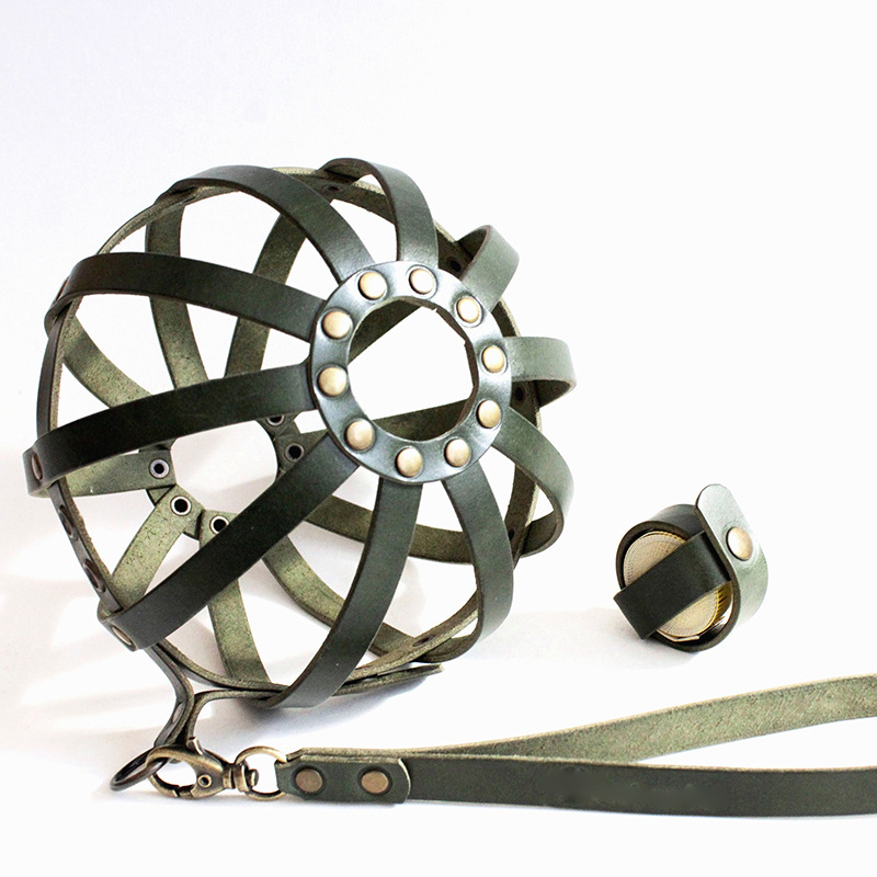 Handwoven Round Yarn Storage Basket With Leather Handle_voghion.com