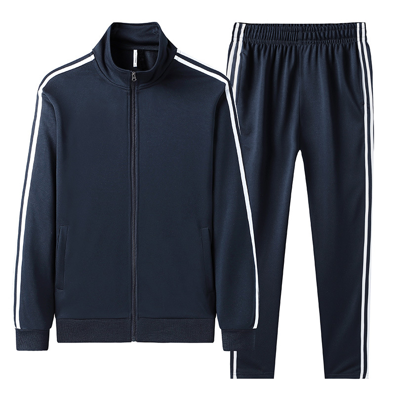 Conjunto deportivo transfronterizo para hombre, conjunto informal para parejas, ropa deportiva de tres rayas para hombre, conjunto moderno de sudadera con cremallera y pantalones de chándal de dos piezas