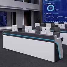 指挥中心控制台操作台安防监控台调度台烤漆多媒体电脑办公科技感