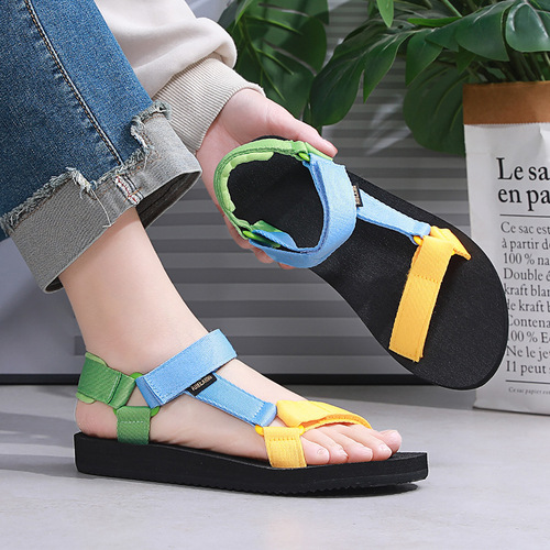 Summer Colorful Hiking Shoes for Women, Flat Heel Casual Sandals, Flat Shoes, Casual Soft Sole Women's Beach Shoes
