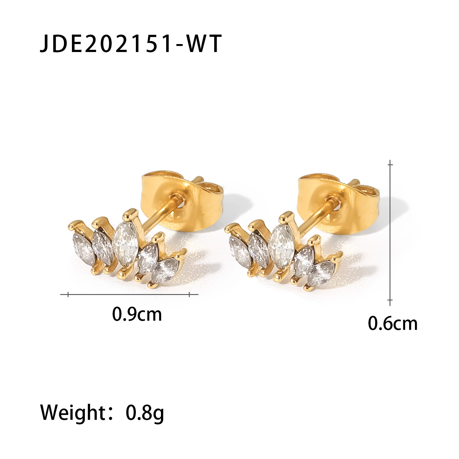 Fashion Geometric Stainless Steel Ear Studs Plating Zircon Stainless Steel Earrings display picture 5
