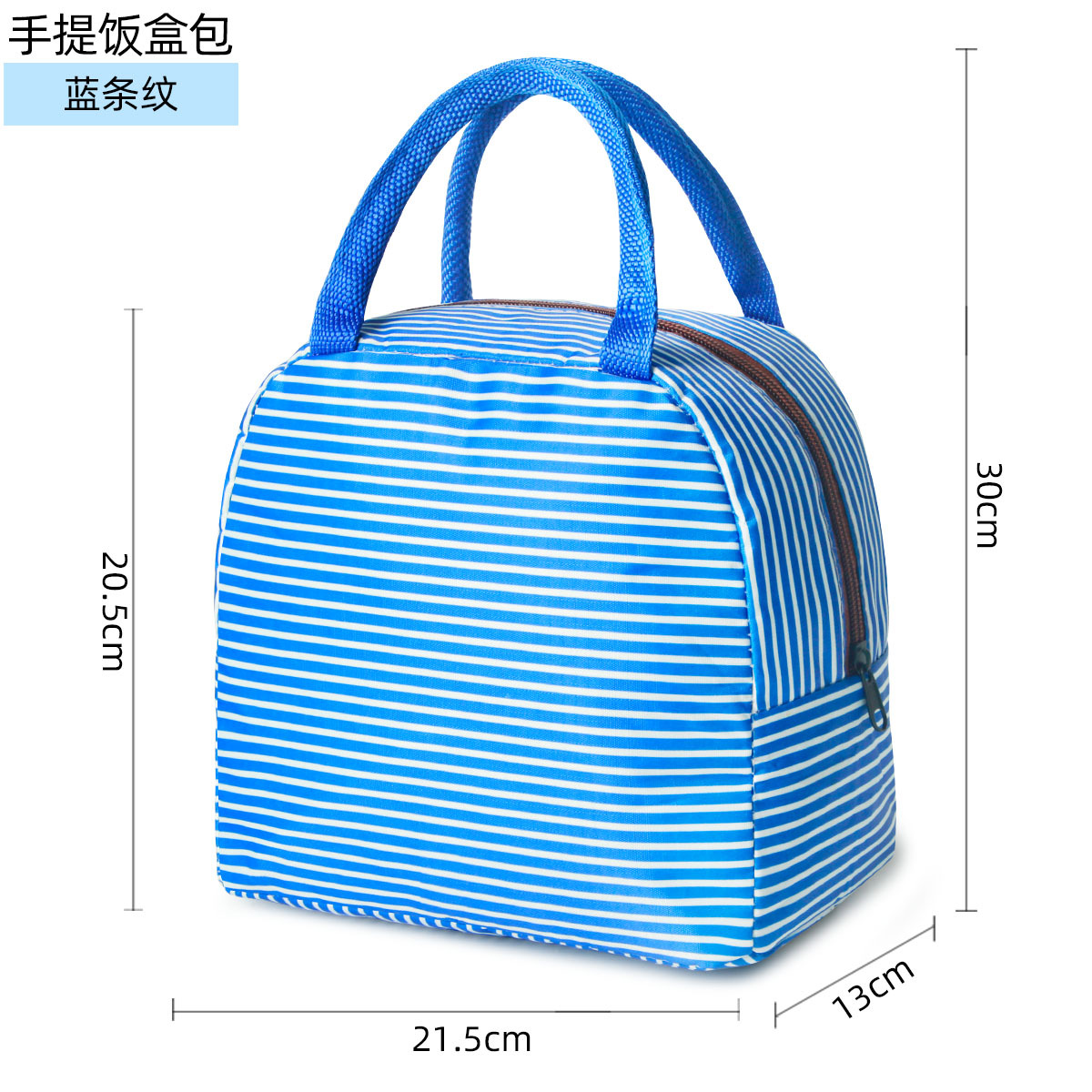 파란색 줄무늬 핸드백