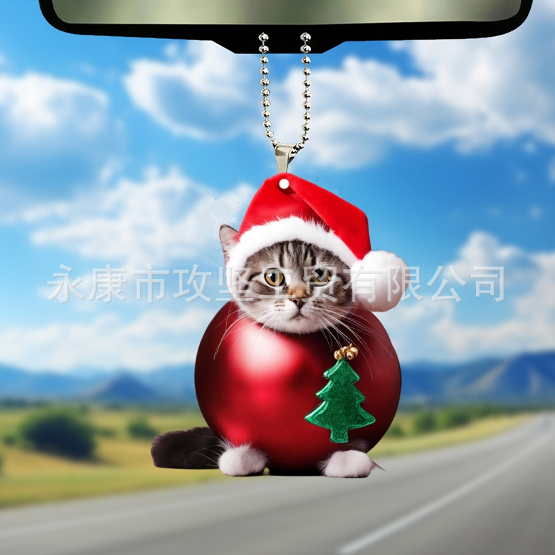 Colgante de decoración acrílica perfecto para accesorios de automóviles y decoraciones de árboles de Navidad para automóviles creativos para atmósfera navideña