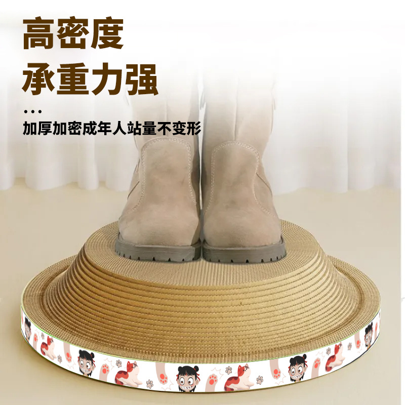 Transfronterizos grandes tablero de agarre redondo para gatos para gatos para mascotas para gatos artículos de papel corrugado grueso no caer tablero de garras de gato redondeadas