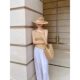 French Style Flat Top Straw Hat Sunshade Sunscreen Summer Straw Hat Big Head Seaside Anti-ultraviolet All-match Small Face