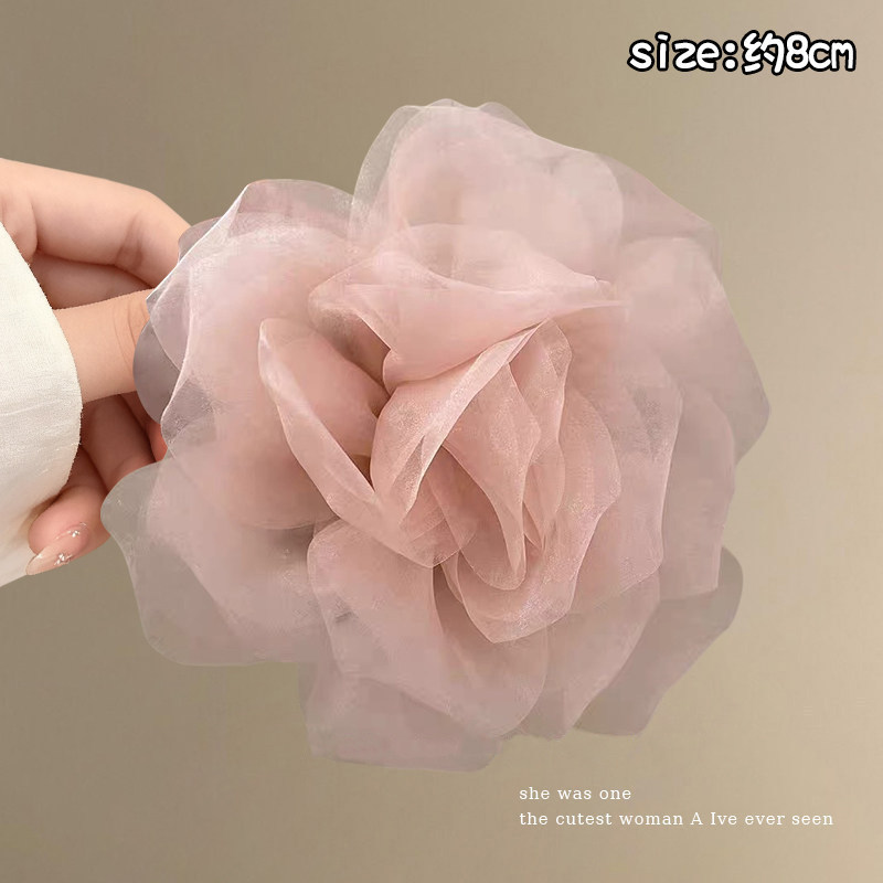 2# Clip de rosa morada de unos 8 cm