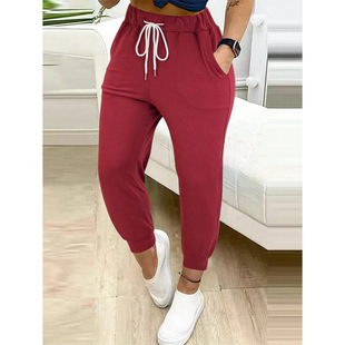 E 10412 Lace-up Cuffed Pants ϵ���������eѝ�羳���uͨ��