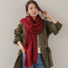 1.8-meter cotton and linen scarf for women, winter neck warmer, large shawl, two-in-one, Korean-style long scarf, suitable for spring and autumn, versatile, student silk scarf, pure